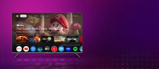 Stream's Mini LED Google TV interface